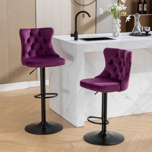 Elevate Our Space: Reviewing Modern Purple Velvet Barstools