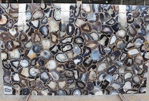 Elevate Our Space with the Luxurious Light Gray Agate Table Top