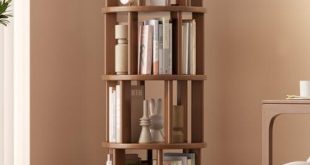 Spinning into Style: Our Take on the Walnut Rotating Bookshelf