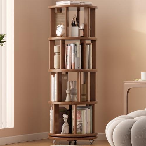 Spinning into Style: Our Take on the Walnut Rotating Bookshelf