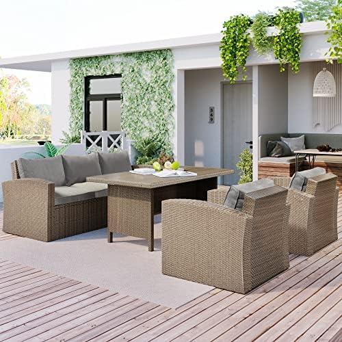 Our Take on the Stylish 4-Piece Patio Wicker Sofa Set