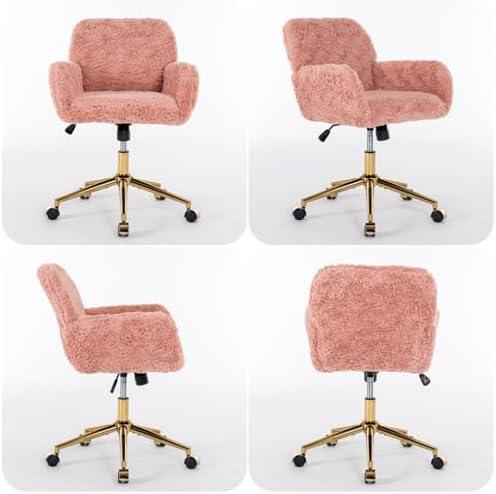 Elevate Our Workspace: A Review of ChicFurnit Pink & Golden Desk ⁣Chair