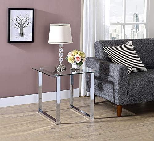 Elevate Our Space with Kings Brand's Chic Chrome End Table