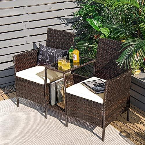 Cozy Conversations: Our Take on Tangkula's Rattan Set