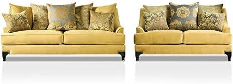 Cozy Elegance: Our Take on the Gold Charlette Sofa Set