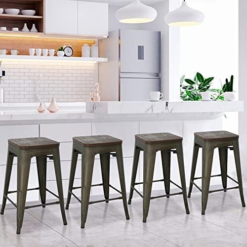 Elevate Our Home Style: Review of 24-Inch Metal Bar Stools