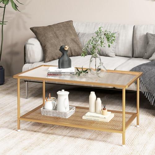 Elevate Your Space: Our Review of the Tangkula Glass Coffee Table