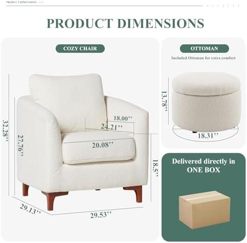 Discover Comfort and Style with COLAMY's Cream Accent Chair Set