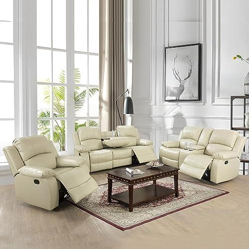 Elevate Our Living Space: Review of the Beige Reclining Sofa Set