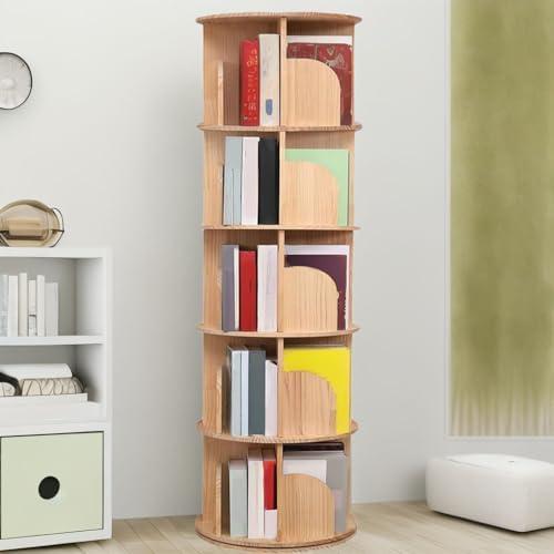 Discover Our Space-Saving 5-Tier Rotating Bookshelf Gem!