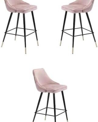 Stylish Comfort: Our Review of Pink Velvet Bar Stools Set