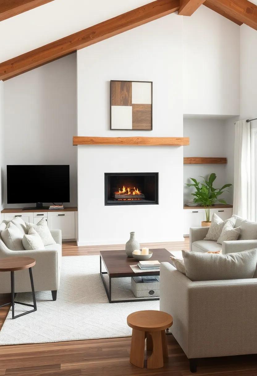 Cozy Elegance: Transforming Your Living Room with a Fireplace and Reclaimed Wood Accents