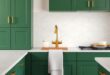 Transform Your Space: The Perfect Harmony of Green Kitchen Cabinets and Gold Hardware