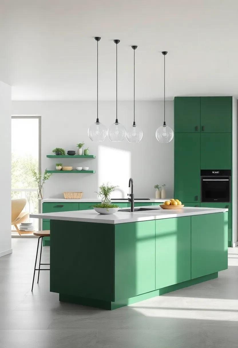 Revitalize Your Space: Embracing the Allure of a Green Kitchen Island Design