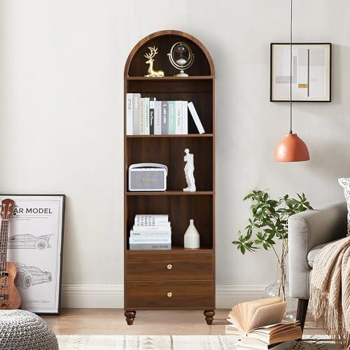 Exploring Our Stylish 75.59'' Arched Bookcase Experience