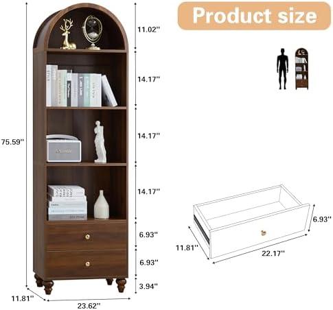 Exploring Our Stylish 75.59'' Arched Bookcase Experience