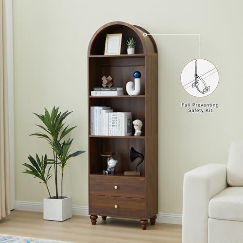 Exploring Our Stylish 75.59'' Arched Bookcase Experience