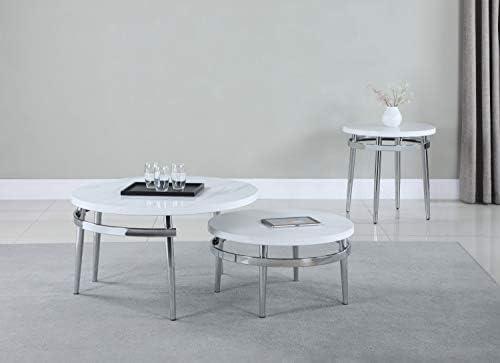 Elegant Glam: Our Review of the⁢ Round White ⁢& Chrome End Table