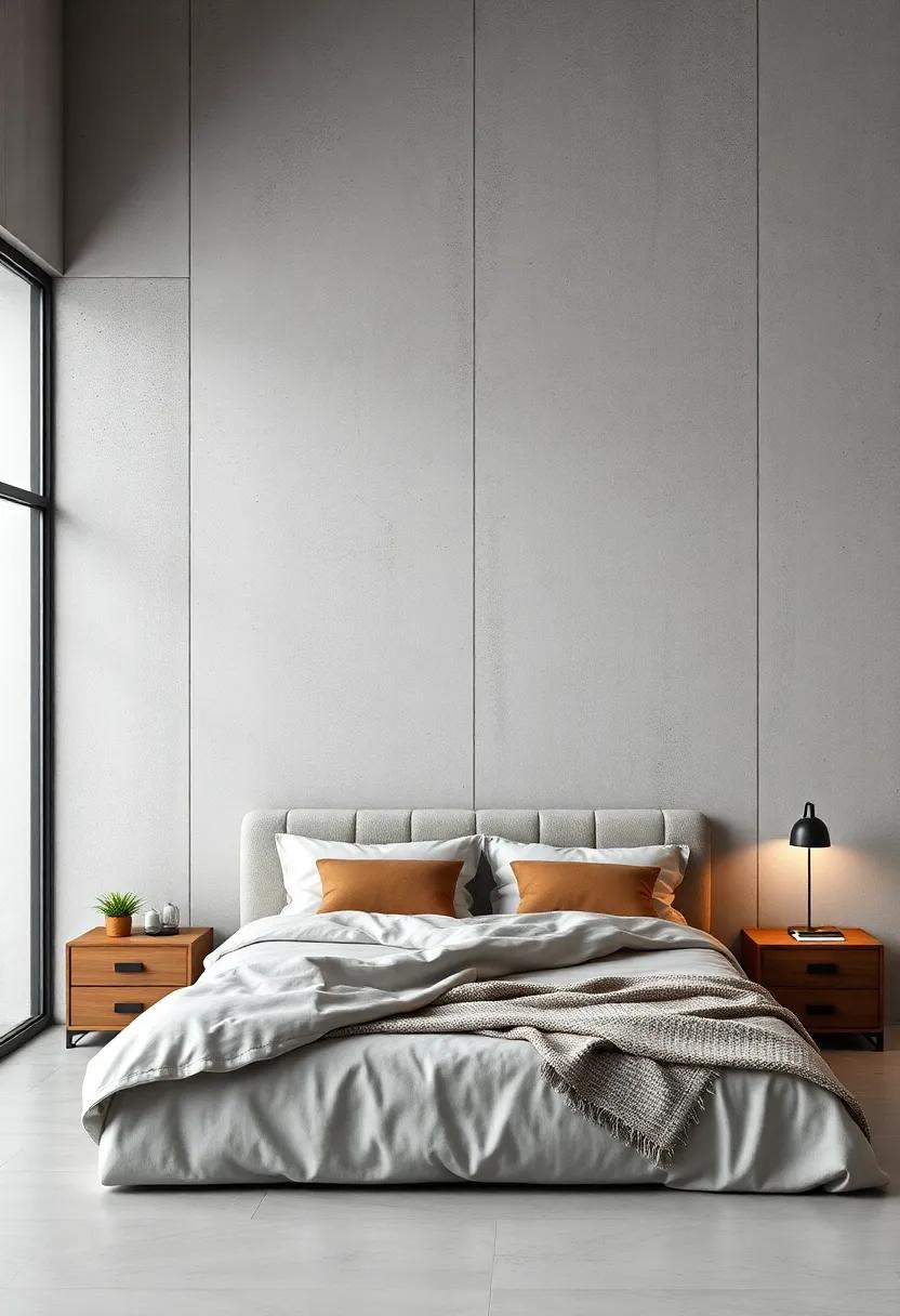 Embrace Industrial ‌Elegance With Concrete⁤ Accent Walls in Your Bedroom