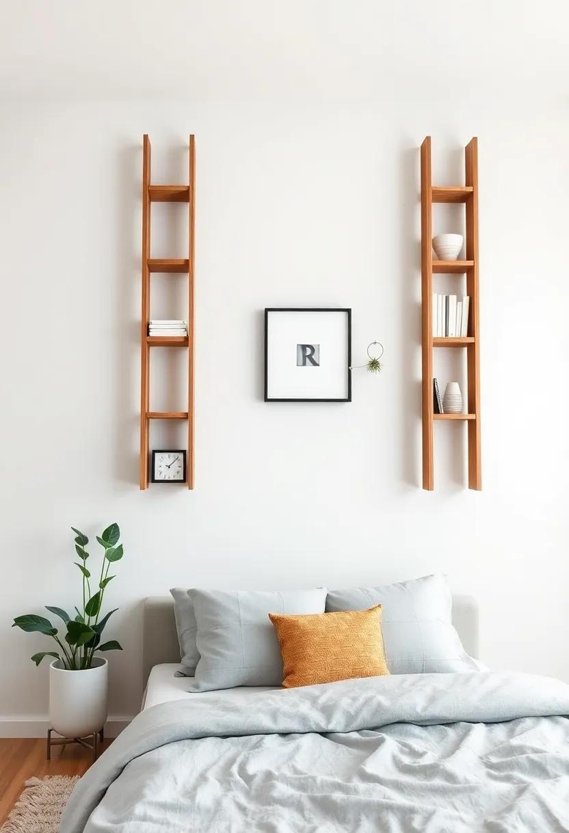 Innovative Use of Vertical ‌Space with Stylish Ladder Shelves