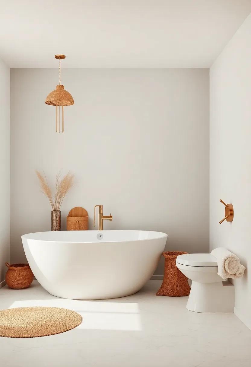 Sustainable Materials for a Modern yet Bohemian Bathroom⁣ Style