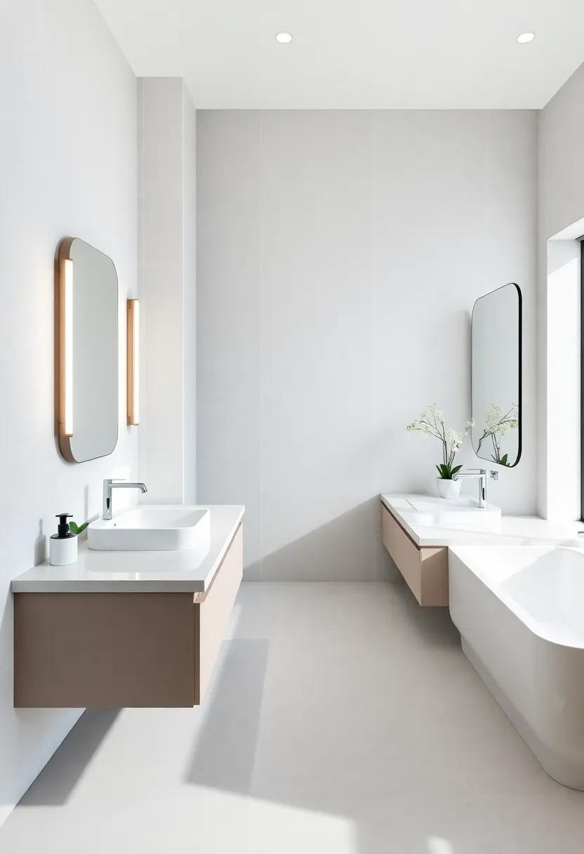 Effortless Style: Floating Vanities with Sleek Countertops for Modern Aesthetics