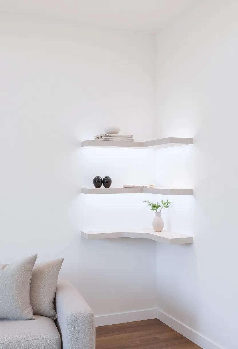 Elevate Your Space With⁢ Ethereal Floating Corner ‍Shelves