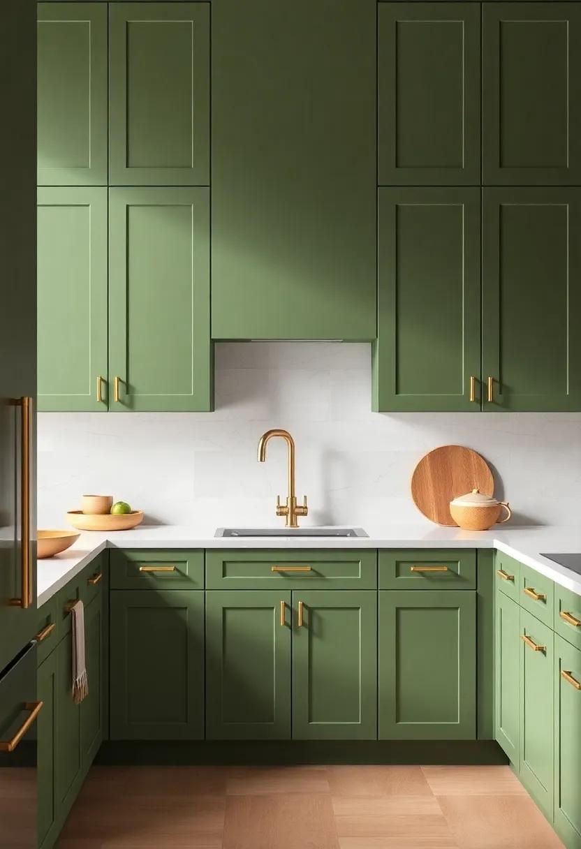 Balancing Earth‌ Tones: Merging Green Cabinetry‌ with Warm Accents