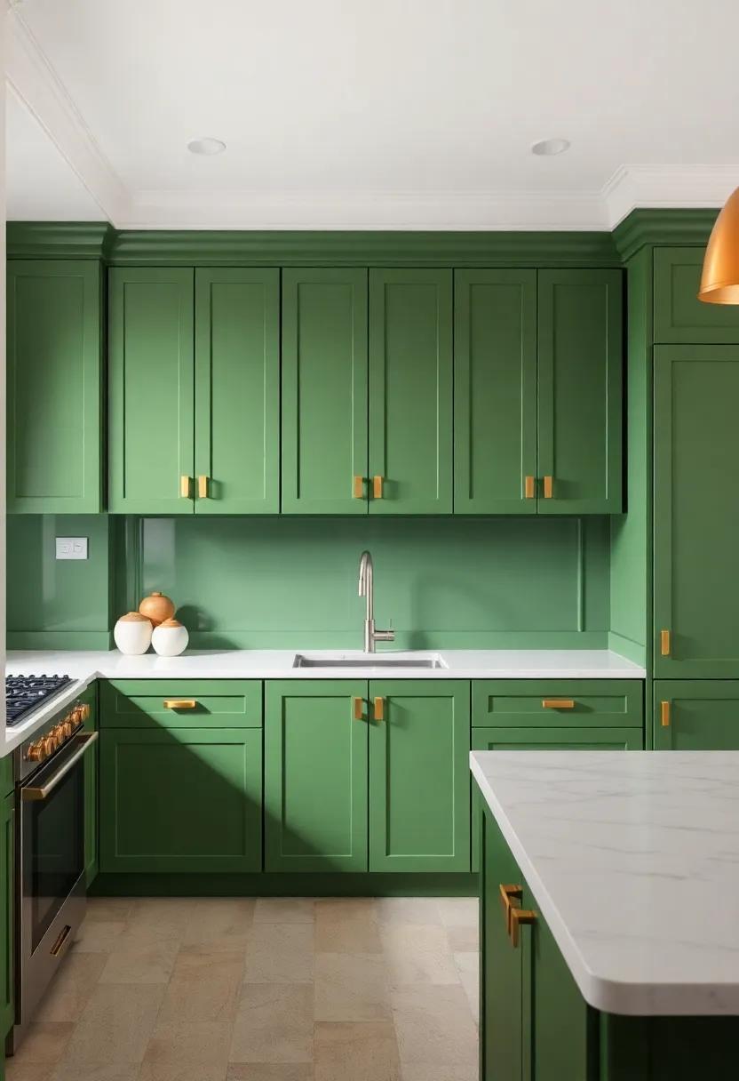 Bold ‌Statements:​ Eye-Catching​ Green ‌Cabinets as‌ a Focal Point