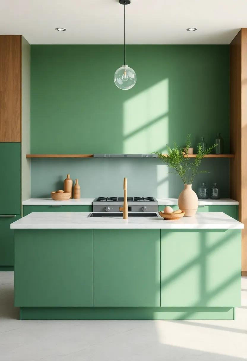 Revitalizing the Heart of the Home with a Lush Green⁤ Kitchen Island