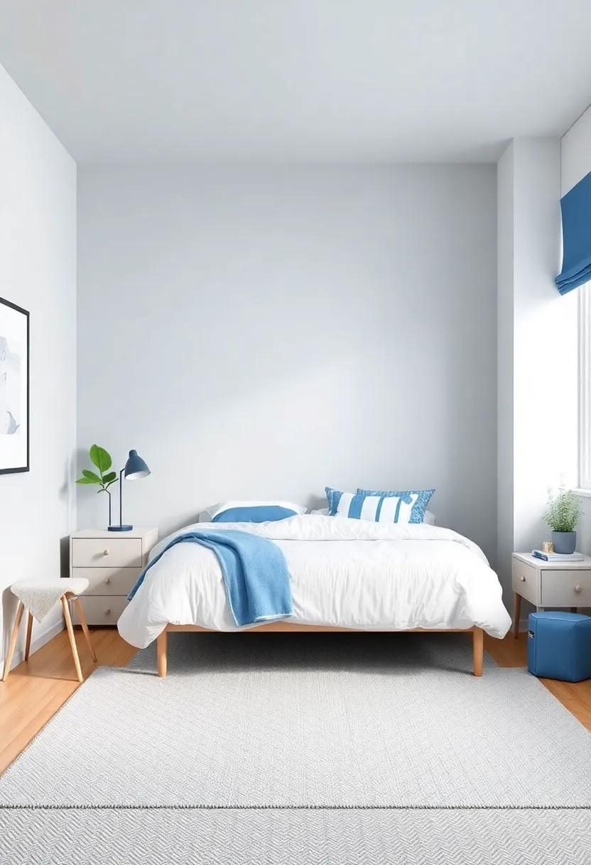 Dreaming in ⁣Light Grey and Blue: The Ultimate Color Palette for a Stylish Teen Room