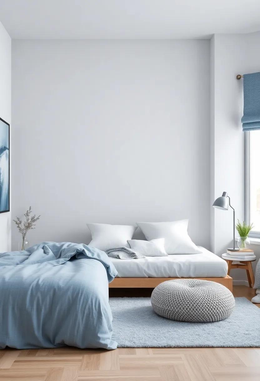 Creating a ⁣Cozy Vibe: Soft Textures and Fabrics in a light Grey ‍and Blue Theme