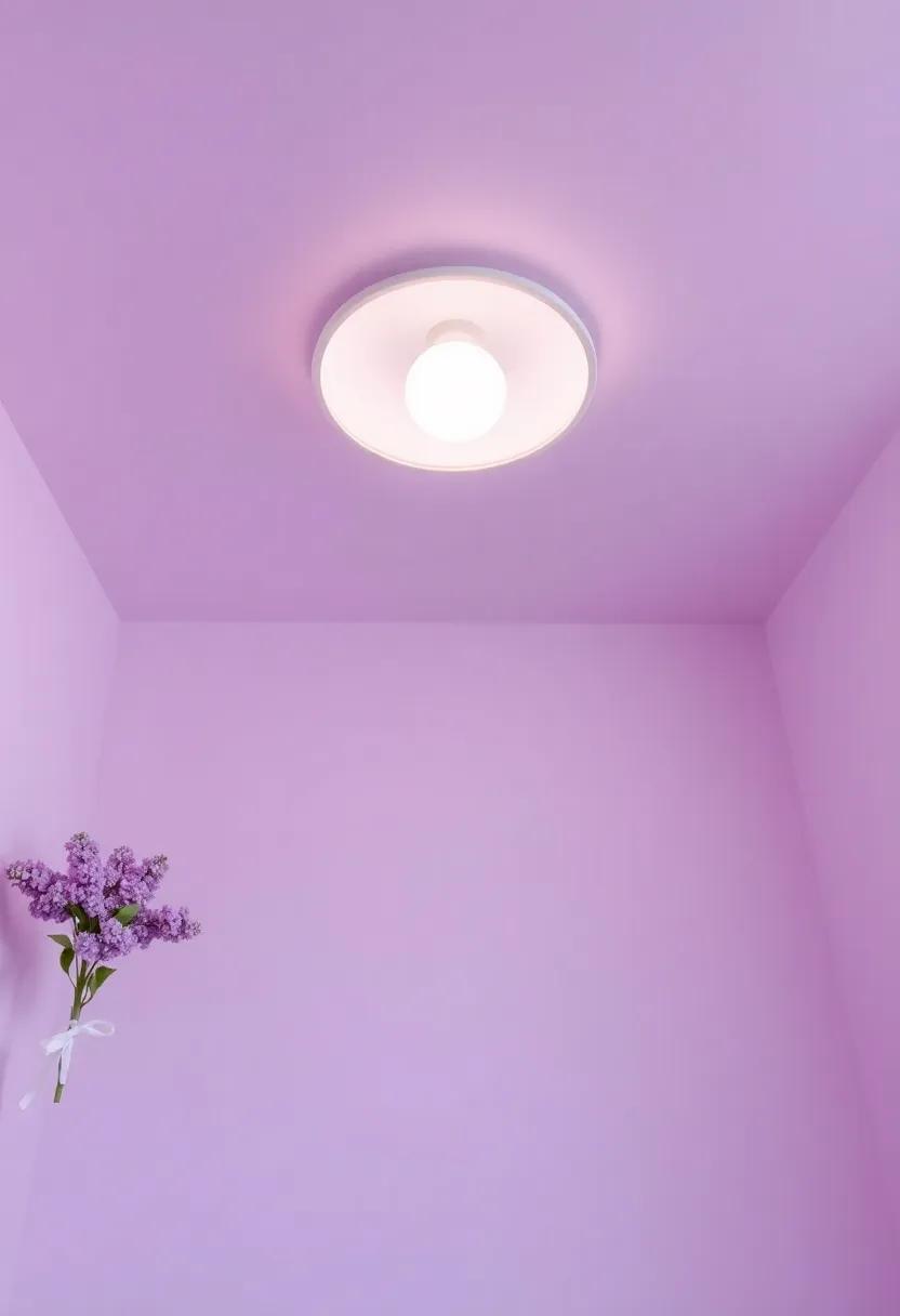 Creating a Dreamy Ceiling: lilac tints⁣ and Soft Glows