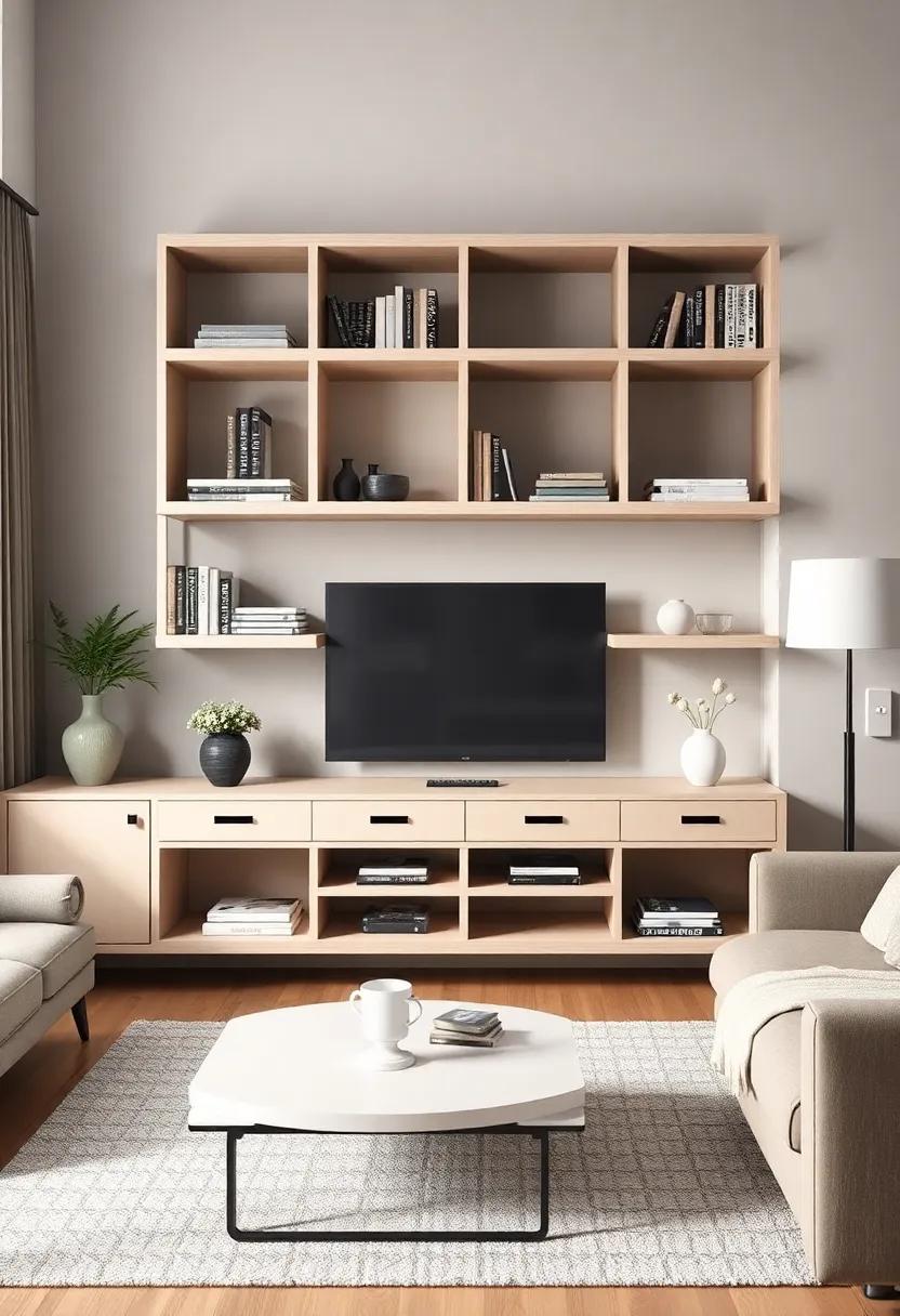 Combining Open⁣ Shelving with ‍Furniture for a Unified Living Room Look