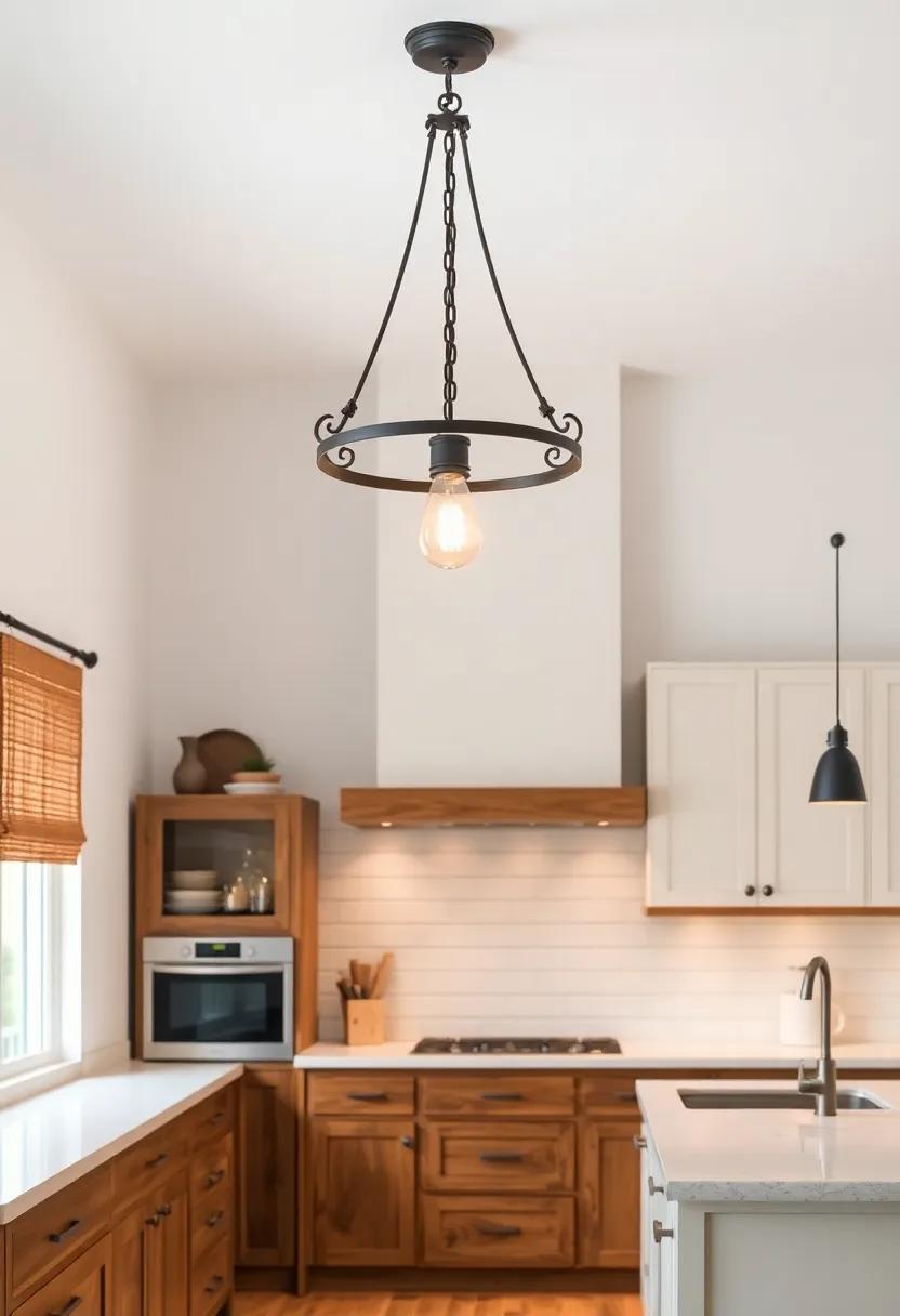 Captivating chandeliers: A Statement of ⁣Elegance in Rustic ​Kitchens