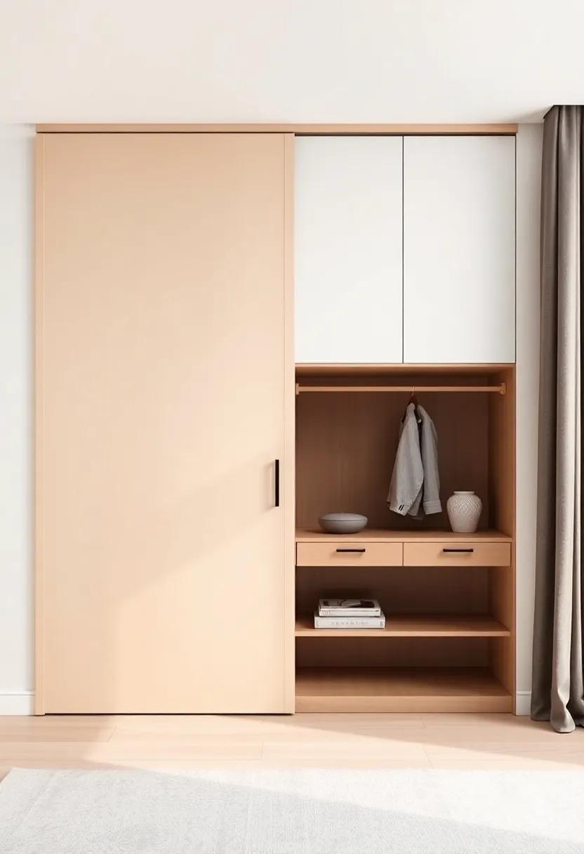 Elevating Functionality: Built-In‍ Storage Behind Sliding Doors