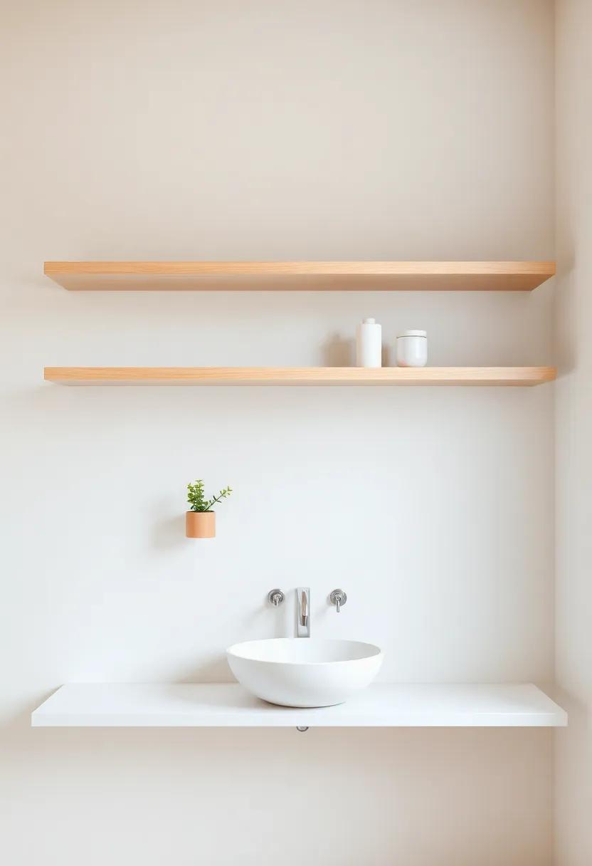 Embracing Minimalism: Sleek Floating Shelves for a Relaxed Atmosphere