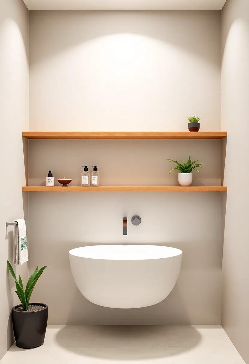 maximizing vertical Space⁢ With ⁤Stylish Floating Shelves ⁤in Your Bathroom