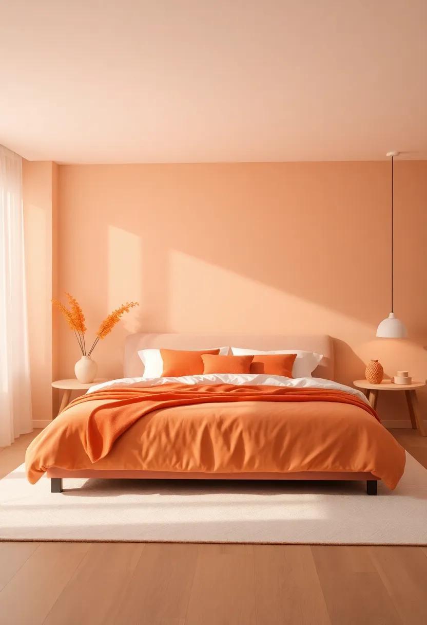 Revitalize Your Retreat: Inspiring Bedroom Color Combinations with Touches of Orange Accents