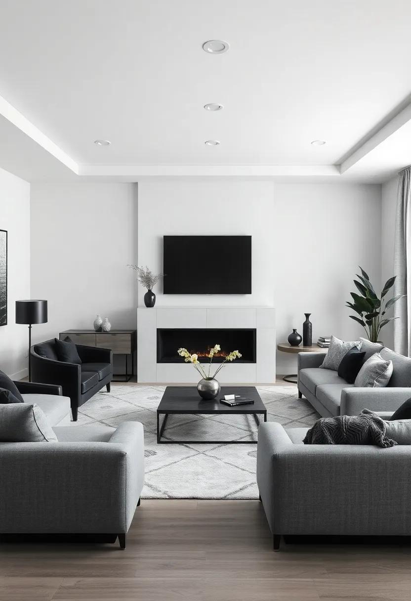 Embrace Elegance: Elevating a Gray Living Room with Striking Black Accents