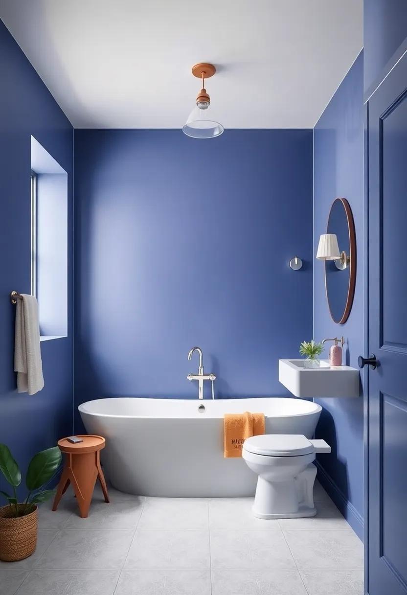 Transform Your Space: Embrace Bold Wall Colors in an Eclectic Bathroom Retreat