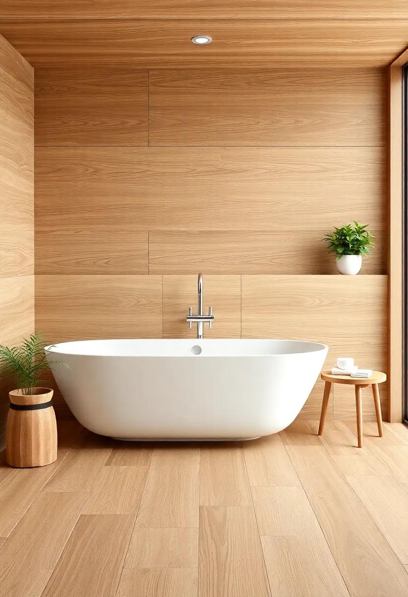 Elevating​ Your Bathroom aesthetic with Elegant Wood-Look Tiles