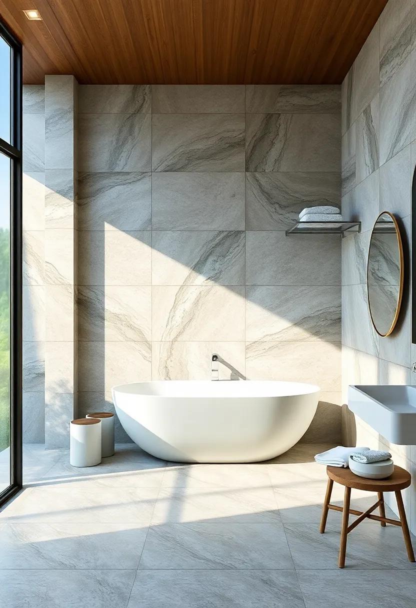 Bringing the⁢ Outdoors In: Nature-Inspired ⁣large Tile Trends for Bathrooms