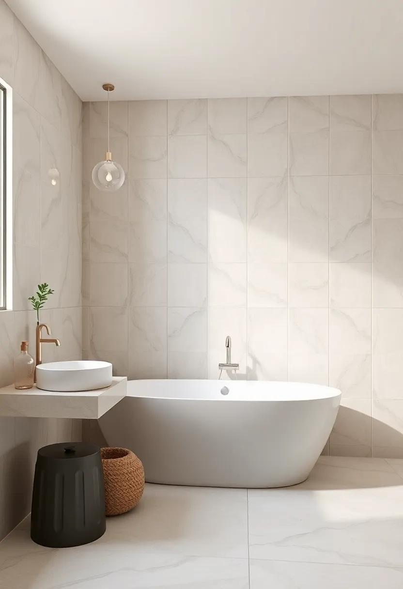 Functional‍ Art: Using Large Tiles‌ to Create Unique Focal Points in Your ⁣Bathroom