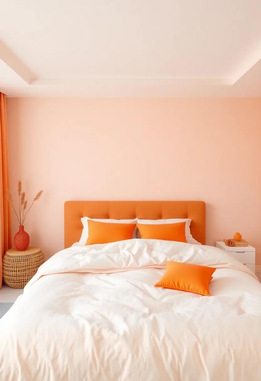 Dreamy Retreat:‌ Soft Pastels Enhanced with⁢ Vibrant Orange Highlights