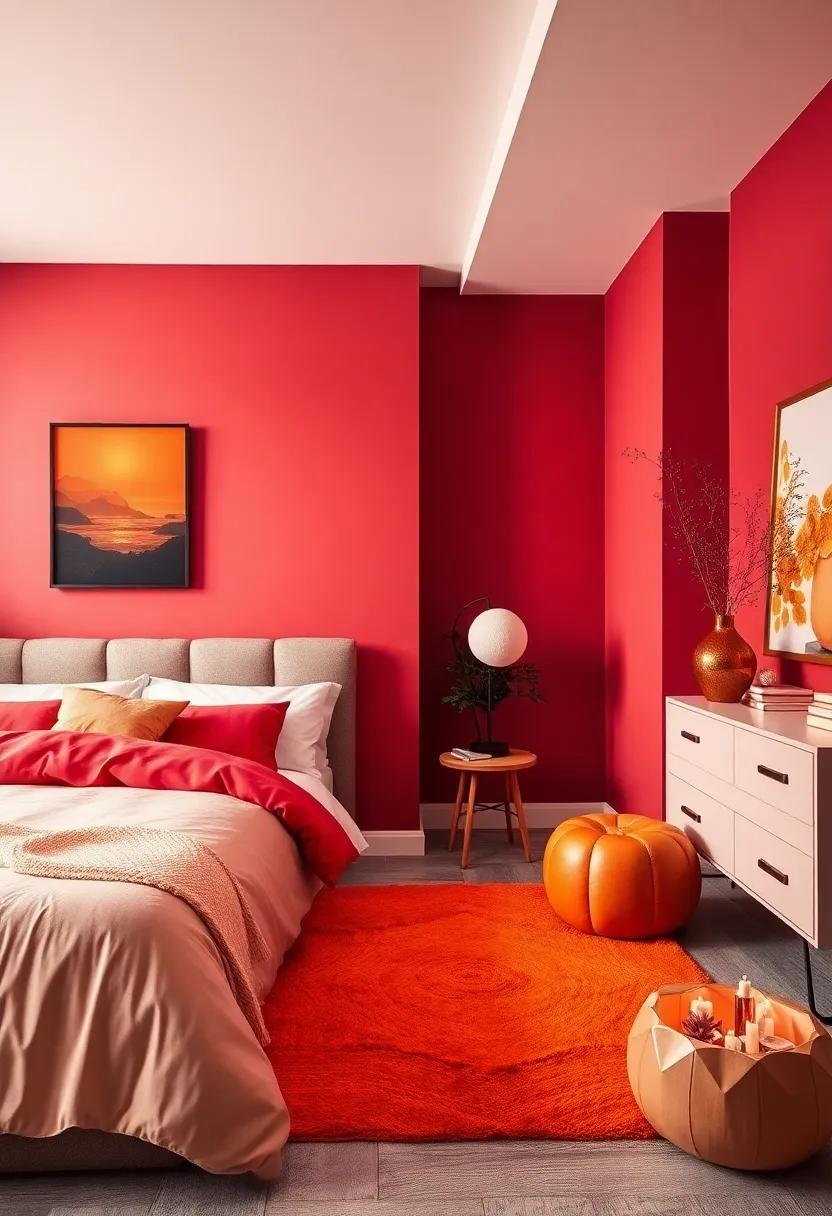 Sunset Charm: A Calming Combination of Sandy ​Beiges and Zesty Orange Accents