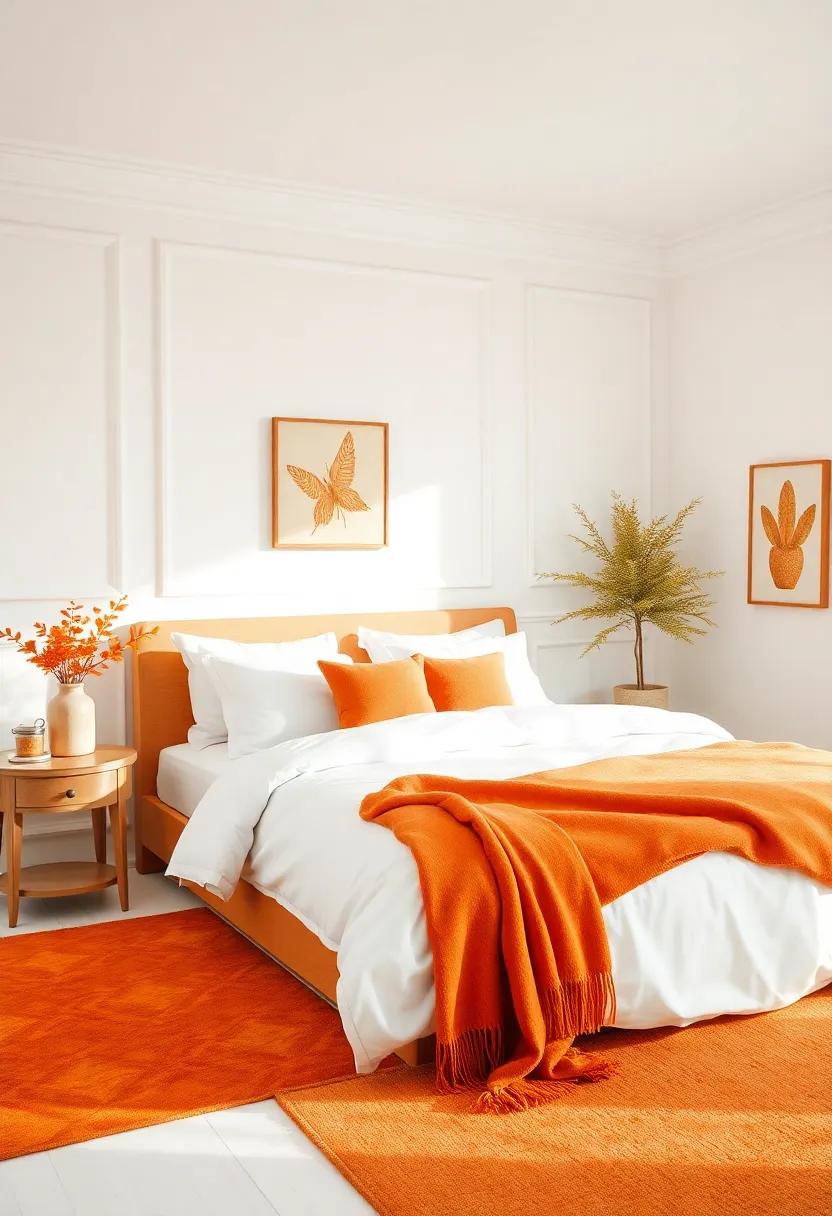 Timeless Reminisce: Classic ⁢White ⁣Spaces accented with Rich Rustic Orange