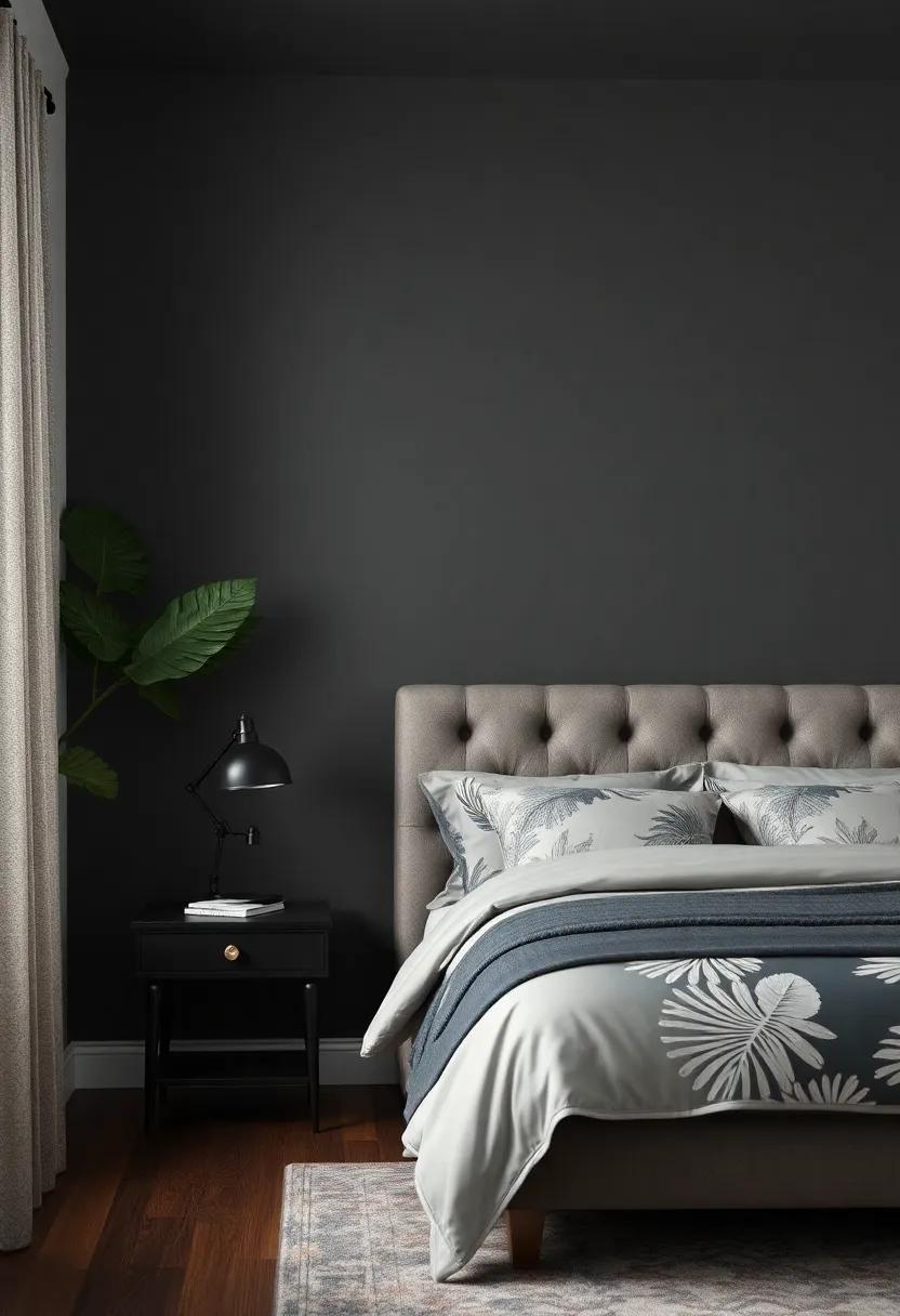 Dramatic Charcoal: Accenting with Tropical Prints for an Elegant Touch