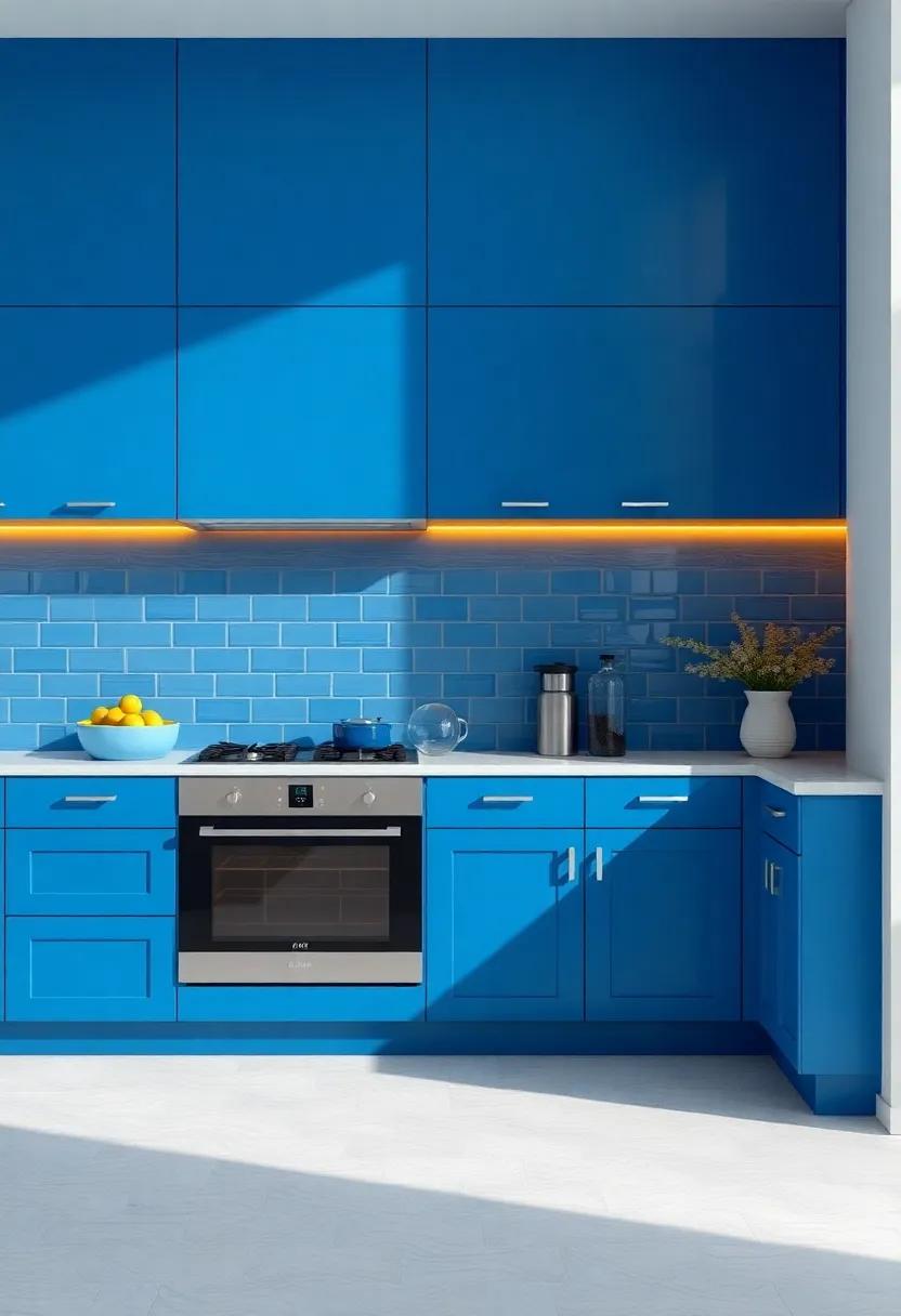 Cohesive Design: Integrating Blue Cabinets with Adjacent Rooms