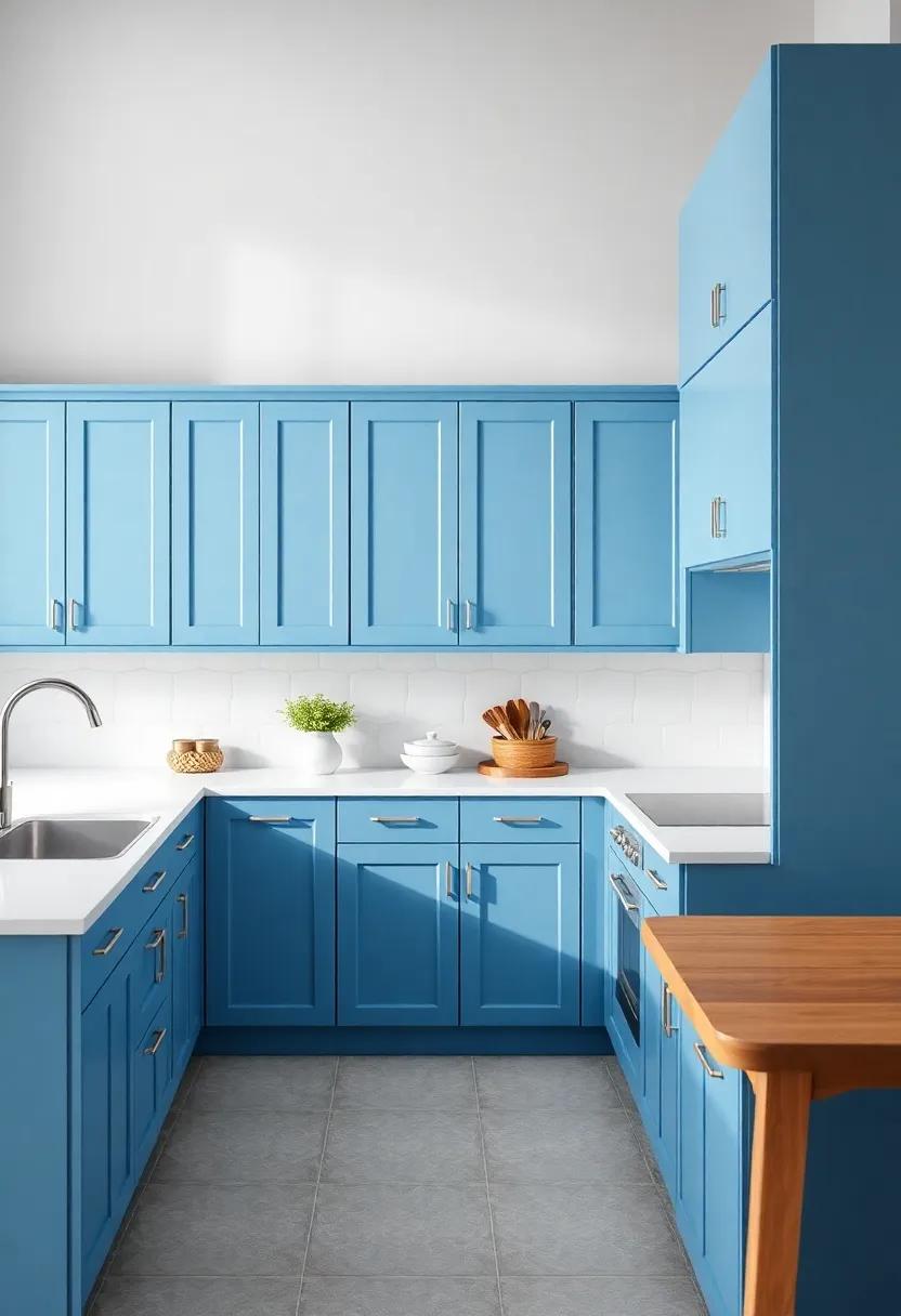 Functional elegance:​ Blue Cabinets in Efficient Kitchen Layouts